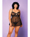 November Noir - Soft Mesh Babydoll & G-String - Black
